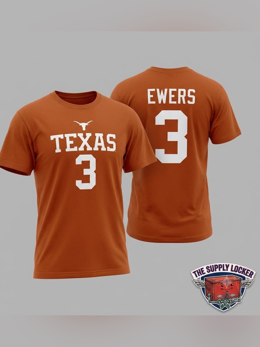 Texas Longhorns Quinn Ewers #3 T-Shirt XXL NWT NCAA Orange